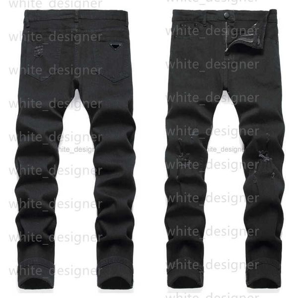 Jeans Brand Men Diseñador Jeans Skinny Black Blue Pants pantalones de mezclilla Fashion Streetwear Casual Store