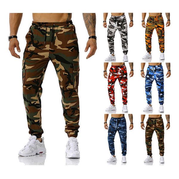 Jeans Camouflage crayon Cargo pantalon hommes Multi poche militaire Camo pantalon armée survêtement pantalon Homme Streetwear salopette Homme X0621