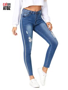 Jeans Catonatoz 2683 Y2K Femmes 2022 Automne Skinny Ripped Skinny Femme Vente de pantalons de mode coréens