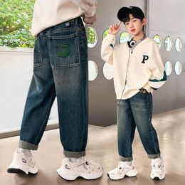 Jeans Kinderkleding Casual jeans voor jongens Denim broeken Katoen Lente Herfst Jeans met elastische taille Kinderen Baggy broek 4 6 7 8 10 12 jaar 230904