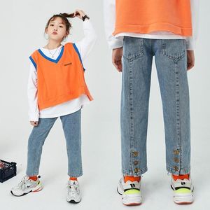 Jeans enfants pour filles lâche Denim enfants taille élastique enfants fille décontracté automne vêtements 6 8 10 12 14