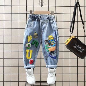 Jeans pour enfants de 2 à 9 ans, pantalons crayon élastiques, vêtements étrangers amples, printemps-automne, pour bébés, 230909