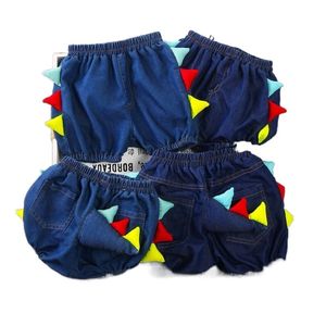 Jeans Children's Denim Shorts Boys Dinosaur Tail Cartoon PP Pant Cute Look Cotton Bread Kort Toddler Girls Cowboy Briefs 230904