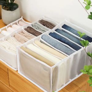 Jeans compartiment opbergkast kast kledinglade mesh scheidingsstapelende broek divider kan gewassen huisorganisator