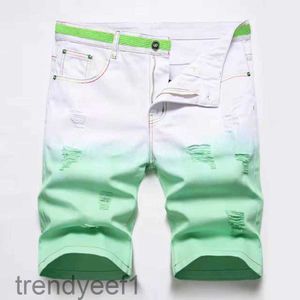 Jeans denim shorts masculins tie dye concepteur d'été déchiré pour hommes blanchis rétro à grande taille pantalon pantalon 28-42