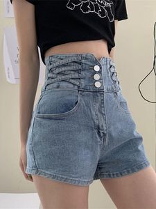 Short en jean pour femmes, modèle d'été fin, droit, Slim, extensible, tout assorti, pantalon taille haute, Y2k, 2023