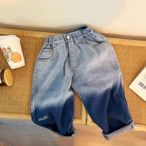 Jeans Design Jeans pour enfants coréens Mode de haute qualité Pantalon ample Taille élastique Printemps Comparaison Bébé Vêtements pour hommes Âge 2-14 230406
