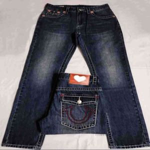 Jeans -ontwerper Jean Trendy True Men's Jeans Big Boeddha religie Grote dikke draad losse rechte been casual
