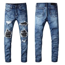 Jeans designer hommes Pantalon mens classique imprimé broderie designer mens jeans moto trou luxe denim hommes mode streetwear hommes designer pantalons jeans hommes 38