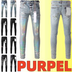 Jeans Designer Hommes Hommes Genou Skinny Taille Droite 28-40 Moto Trendy Long Trou High Street Denim En Gros 2 Pièces 10% de réduction NKF8