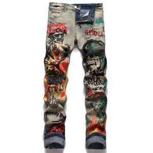 Jeans Designer Hommes Miri Mode Cool Style Denim Pantalon En Détresse Ripped Biker Broderie Luxe Noir Bleu Jean Slim Moto Haute Qualité Tendance 985