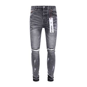 Jeans Designer Mens Pants Style Smoke Grey Gris usé Brackaged Wax Wash Jeans Automne / Winter High Street Fashion Brand pour hommes et femmes