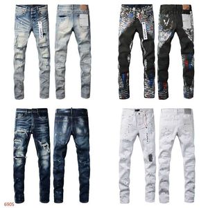 Jeans Designer Hommes Rétro Patchwork Pantalon Évasé Sauvage Empilé Déchiré Pantalon Long Droit Y2k Baggy Lavé Délavé pour Hommes V9DP