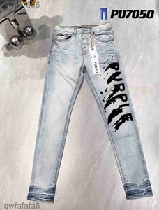 Jeans Designer Violet Skinny Hommes Ripped Bike Slim Pantalon droit Fold Mode Hommes Tendance Marque Rétro Hip Hop High Street 2 3HQE