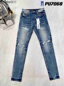 Jeans Designer Violet Skinny Hommes Ripped Bike Slim Pantalon droit Fold Mode Hommes Tendance Marque Rétro Hip Hop High Street 6 TO12