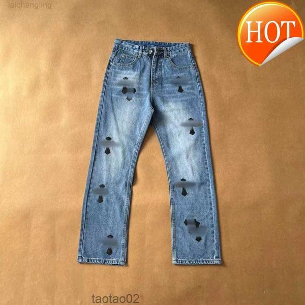 Designers de jeans Jean Chrome pantalon hommes Hommes Coeur broderie Patchwork Ripped for Trend Brand Motorcycle Pant Mens Skinny Fashion Straight Pantsczz90S30