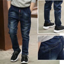 Jeans DIIMUU 4-11 ans garçons vêtements mince jean droit jeunes pantalons enfants bébé enfants Denim vêtements pantalons taille élastique bas 231215