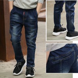 Jeans DIIMUU 4-11 años Ropa para niños Pantalones rectos delgados para niños Niños Bebé Niños Ropa de mezclilla Pantalones Pantalones de cintura elástica 221203