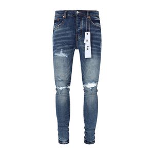 Jeans moto en difficulté Jean Rock Rock Skinny Slim Ripped Hole Top Quality Brand Hip Hop Denim Pantalon