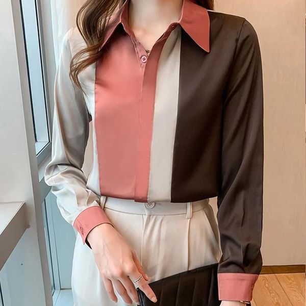Jeans Fashion Striped Printing Ladies Shirts Women's Blouses 2021 Spring Automne Shirts à manches longues Tops Blusas Mujer
