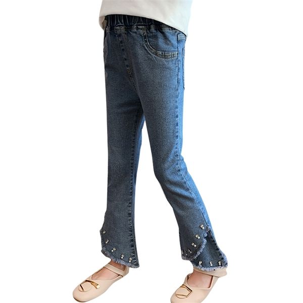 Jeans para niña Apliques Ropa de estilo casual para niños rasgados para niños 6 8 10 12 14 210527