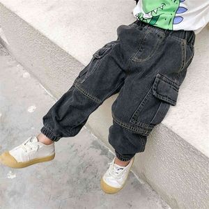 Jeans pour filles poches fille jeans patchwork jeans pour enfants filles style décontracté filles vêtements 210412