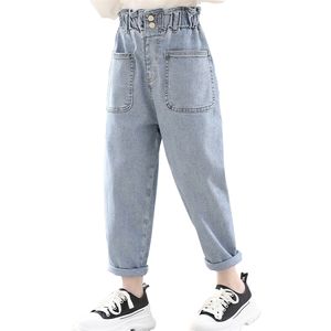 Jeans Pour Filles Volants Enfants Style Décontracté Printemps Automne Vêtements 6 8 10 12 14 210527