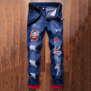Jeans voor mannen mode gescheurde denim broek fietser hoogwaardige mannelijke rechte casual ontwerper mannen s broek hiphop calca 220719