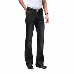 Jeans voor heren Grote uitlopende jeans voor heren Boot Cut Leg Uitlopende losse pasvorm Hoge taille Mannelijke ontwerper Klassieke denim jeans Maat 28-40 R9wD #