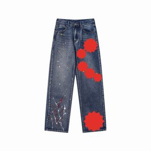 Jeans pour hommes chromee coeurs pantalons concepteurs masculins pantalon de broderie femmes surdimensionné de patch déchiré denim hétér