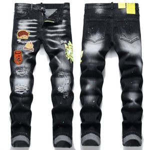 Jeans pour hommes jeans de créateurs denim de luxe mode masculine vêtements de rue hommes pantalons de créateurs Jeans pour hommes Stree Denim Tears Designer de luxe pour hommes Biker Hole Stretch Jeans Men