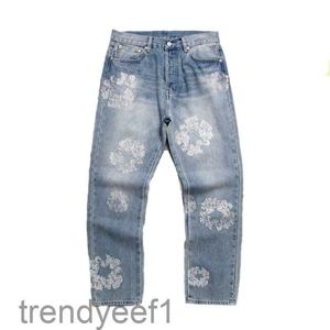 Jeans voor vrouwen jeansbaggy jeans mannen krans zwart wijd been kralende rits zipper klassieke broek paarse jeans denim shorts streetwear casual joggingbroeken ontwerpers