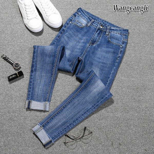 Jeans para mujeres de gran tamaño primavera estiramiento pies delgados jeans nueve pantalones envío gratis 011 # 201030