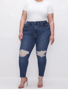 Jeans FSMG Pantalones Vaqueros Elásticos De Talla Grande para Mujer Estilo Retro Control De Barriga Levantamiento De Glúteos Tiro Medio Pantalones Capri Cómodos Informales De Moda