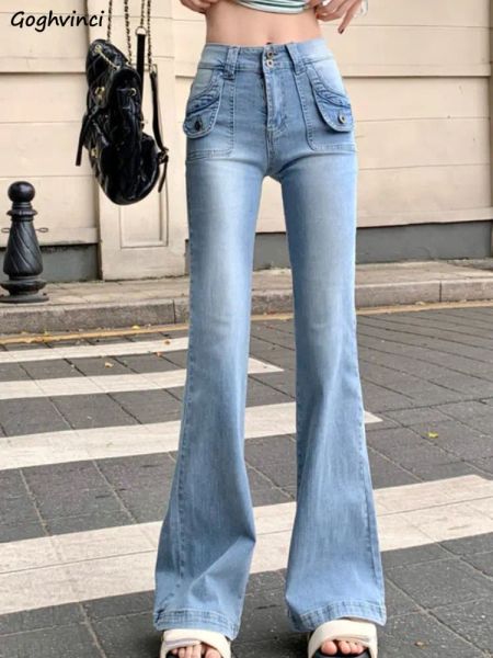 Jeans entièrement longueur jeans femme botte coupe vintage haute taille occasionnelle blanche chic allmatch élégant s4xl coréen style mode fit dames