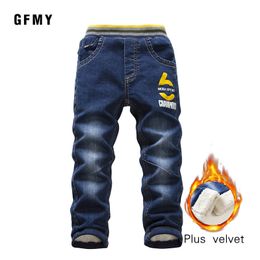 Jeans GFMY marque loisirs hiver Plus velours garçons 3 ans 10 ans garder au chaud type droit pantalons pour enfants 230920