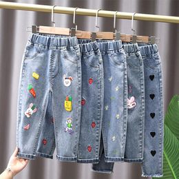 Jeans Meisjes Cartoon Broek Kids Denim Broek Casual Kleding voor Peuter Baby Meisje 2 6 Jr Lente Zomer Trendy kinderen 230704