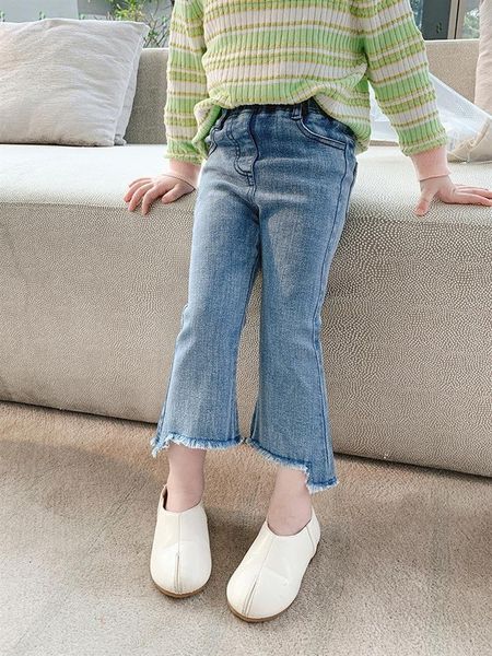 Jean évasé pour filles, pantalon Slim pour enfants, printemps-automne