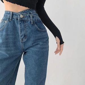 Jeans Hoge Taille Blauwe Jeans Harajuku Koreaanse Ulzzang Harajuku Denim Broek Wild Dagelijks Casual Meisje Losse Broek Streetwear Jean Femme