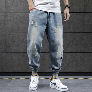 Jeans hip-hop harem jeans Jogger suelto de mezclilla para hombres pantalones deportivos casuales Corea del Sur Pantalones hasta el tobillo ropa de calle para hombres 230410 L230726