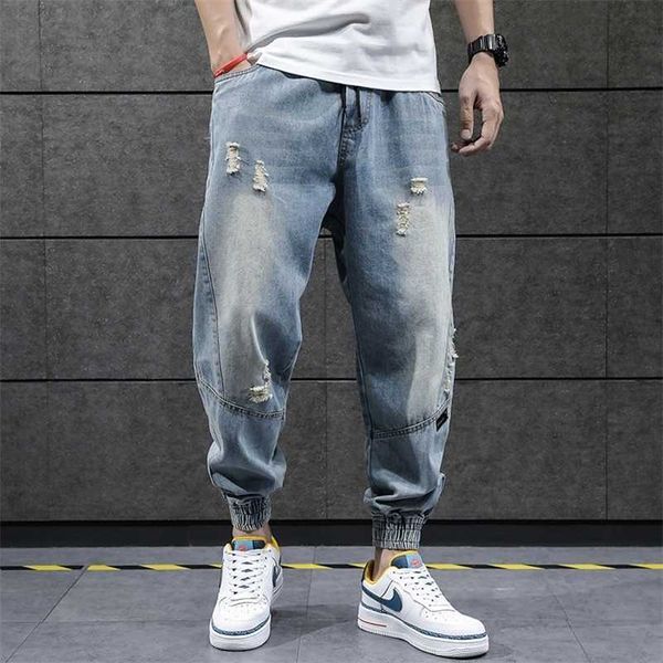 Jeans hip-hop harem jeans Jogger ample denim pantalons de sport décontractés Corée du Sud Cheville Longueur Pantalon rue vêtements pour hommes 230410 L230726