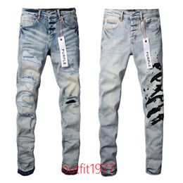 jeans trou pourpre ruine robin pantalon religion peinture plus haut de gamme de marques violettes