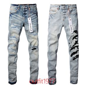 Jeans Hole Ruin Purple Robin Religion Pants Paint Higher Diseance Purple Brand Jeans