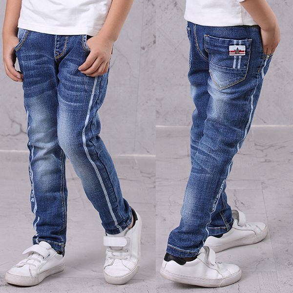 Jeans Ienens Moda Niños Niños Denim Pantalones largos Primavera Otoño Slim Young Boy Cowboy Pantalones Elástico Cintura 513Y 230920