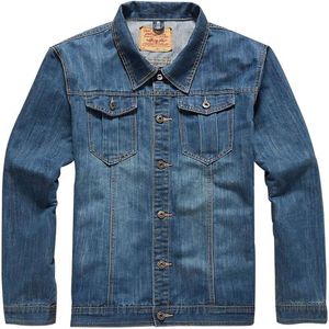 Jeans jas mannen Herfst Spring Classic Plus Size 7XL 6XL 5XL 4XL 8XL Oversize Coat Stand Collar Casual Fashion Mens Denim Jacket 210518