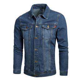 Jeans Jakcet Hommes bleu noir denim Vestes Mâle Printemps Automne Vêtements Streetwear Casual Slim Fit jean Manteau