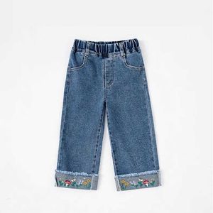 Jeans jeans 2020 printemps et automne filles mignonnes jeans brodés pantalon bébé pantalon cowboy enfant wx5.27