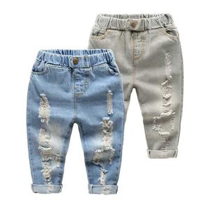 Jeans jeans garçons filles trous jeans jeans de haute qualité coton nouveau coton occasionnel vêtements bébé pour tout-petit des vêtements pour enfants confortables wx5.27