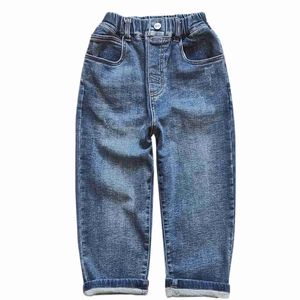 Jeans jeans garçons lâche et doux pantalon bleu en denim
