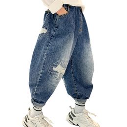 Jeans jeans voor jongens Big Hole Jeans Kids Boy Spring Herfst Children Jeans Casual Style kleding voor jongens 230306